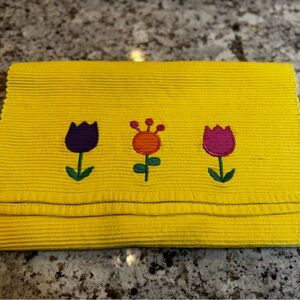 Yellow Floral Embroidered Table Runner